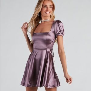 windsor sweet victory satin skater dress!